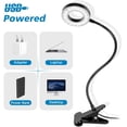 thumbnail image 5 of Lámpara de escritorio con clip de 48 LED, lámpara de lectura flexible con clip de 360°, 3 modos de iluminación y 10 niveles de brillo, lámpara de escritorio LED USB para estudiar y trabajar, negra, 5 of 5