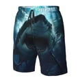 thumbnail image 4 of Susaid Undersea Shark Print Men's Swim Trunks Hawaiian Bathing Mesh Lining Suit Swimsuits Beach Shorts with Pockets-X-Large, 4 of 6