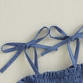 thumbnail image 4 of TOWED22 Girl Newborn Baby Girls Romper Dress Ruffle Sleeve Letter Printed Lace Tutu Skirted Cute Summer Clothes Blue,12-18 M, 4 of 8