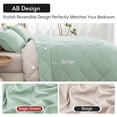 thumbnail image 6 of Sasttie 7 Pieces Queen Comforter Set, Reversible Bed in a Bag, All Season Bedding Set with Comforter, Flat Sheet, Fitted Sheet, Pillowcases & Shams, Sage Green/Beige, 6 of 7