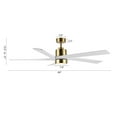 thumbnail image 2 of WINGBO  64 Inch DC Ceiling Fan with Lights and Remote Control, 5 Reversible Carved Wood Blades - N/A White and Gold, 2 of 5