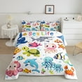 thumbnail image 2 of Erosebridal Sea Turtle Jellyfish Bedding Sets Full With Comforter,Animal Dolphin Duvet Insert,Ocean Widlife Comforter Sets Full Size,Breathable Teen Bedroom Decor,3Pcs, 2 of 8