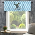 thumbnail image 4 of Morocco Light Blue Farmhouse Short Window Curtain Valances, Cute Dinosaur Bike Vintage Rod Pocket Kitchen Valances for Living Room Bedroom Bathroom Cafe 60" x 18", 4 of 8