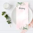 thumbnail image 2 of Koyal Wholesale Blush Pink Greenery Leaves Printable Wedding Paper Menu Cards for DIY Printer, Pack of 52, 2 of 5