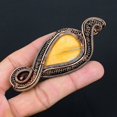 thumbnail image 3 of Natural Yellow Mookaite, Amber Handmade Copper Wire Wrap Pendant 3.74, 3 of 4