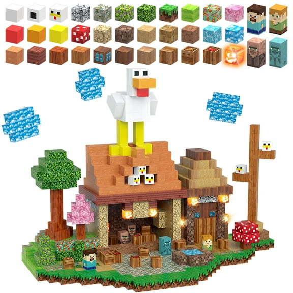 TuKIIE Magnetic Blocks Toy Building Set for Kids 3 , Light Up Magnetic Building Blocks, 3D Construction Build Toys STEM Sensory Magnet Cubes Christmas Birthday Present