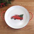 thumbnail image 2 of Red Truck With Holiday Tree Round Painted Metal Serving Tray 13.5 Inches, 2 of 2
