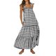 thumbnail image 4 of SAYOO Vestido largo sin mangas para mujer, estampado a cuadros, con lazo, sin espalda, vestido holgado SAYOO S-XL, 4 of 10