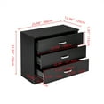 SESSLIFE Simple Large Dresser, 3Drawer Wood Storage, Black for Bedroom