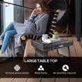 thumbnail image 4 of Foldable Outdoor Rattan End Table - Grey Patio Side Table with Steel Frame | Perfect for Poolside, Lawn & Garden | 23.6" x 16.1" Weather-Resistant Table, 4 of 7