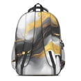 thumbnail image 3 of Black White and Gold Marble Backpack for School,Cute School Bag,Schoolbag with Adjustable Shoulder Straps & Padded Back,16.9 Inch, 3 of 5