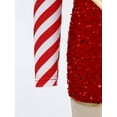 thumbnail image 7 of Aislor Girls Christmas Dance Leotard Striped Sequins Shorts Jumpsuits Santa Elf Clothings Red 14, 7 of 7