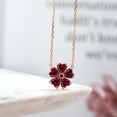thumbnail image 4 of Gem Stone King 18K Rose Gold Plated Silver Red Created Ruby and Black Diamond Pendant Necklace for Women (4.84 Cttw, Heart Shape 6MM, with 18 inch Chain), 4 of 4