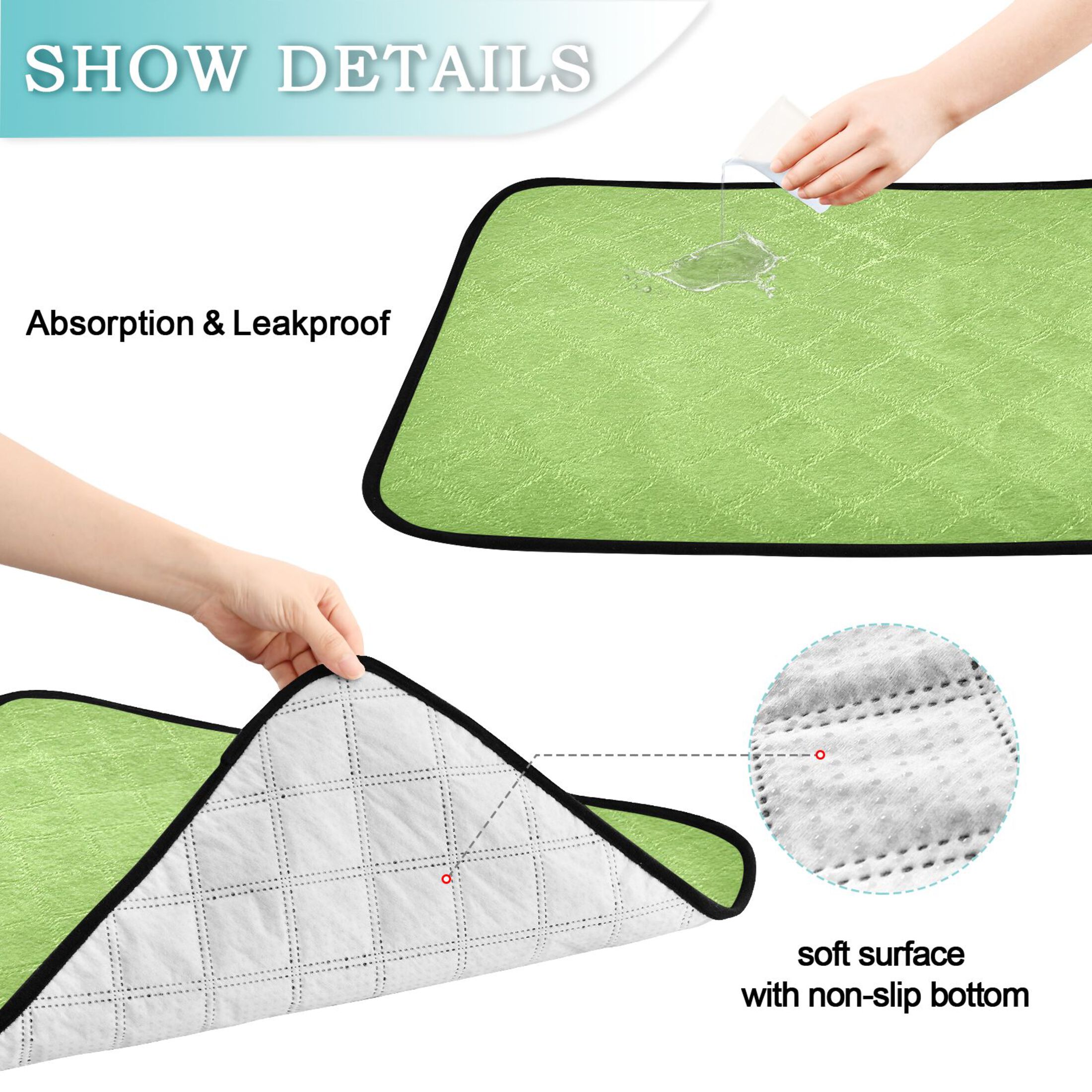 IAUYY Washable Pee Pads for Dogs Smallx3 Absorbent and Leak-Proof Non-Slip Reusable Puppy Pee Pads for Dogs Applicable to Playpen Potty Crate Floral Leopard Print