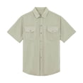 thumbnail image 7 of Men's Summer Linen Shirts Casual Short Sleeve Button Down Solid Color Blouse Beach Vacation Essentials, 7 of 7