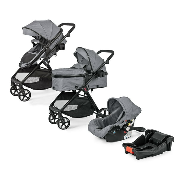 Carriola D Bebe Travel System King Con Autoasiento 1a Etapa Gris