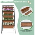 thumbnail image 4 of S AFSTAR 5-Tier Vertical Garden Planter, Raised Garden Bed with 2 Lockable Wheels, 5 Removable Planter Boxes, Metal Frame, Indoor Outdoor Elevated Planting Box for Flower Vegetables Fruit Herbs, 4 of 9