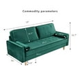 thumbnail image 2 of 70" Modern Velvet Loveseat Sofa Couch,Mid-Century Tufted Upholstered Small Love Seat Couch with 2 Pillows for Compact Space,Living Room,Apartment,Green, 2 of 7