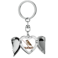 thumbnail image 1 of Gorriones,pájaros,animales,comida,etc. Llavero de alas de ángel en forma de corazón, 1 of 3
