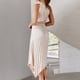 thumbnail image 5 of Vestido Largo De Verano Para Mujer Vestido formal sexy Vestido de satén de un hombro con cinturón Traje diario (Albaricoque M) Cgtredaw para Mujer Color arena T XXL, 5 of 5