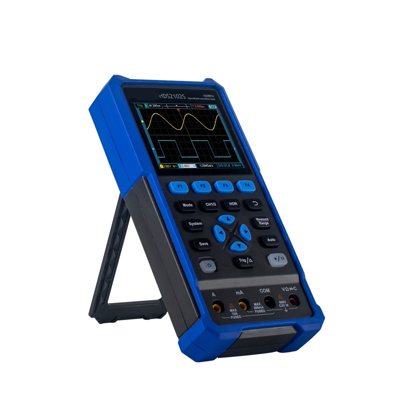 2CH HDS2202S 200MHz 1GSa/s Handheld Oscilloscope Multimeter 25MHz Waveform Signal Generator 3.5inch USB Test Tool ,Professional Designed