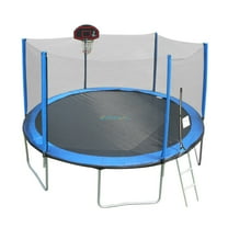 SkyBound 14ft Outdoor Recreational Trampoline with Enclosure Net for Kids and Adults - Blue