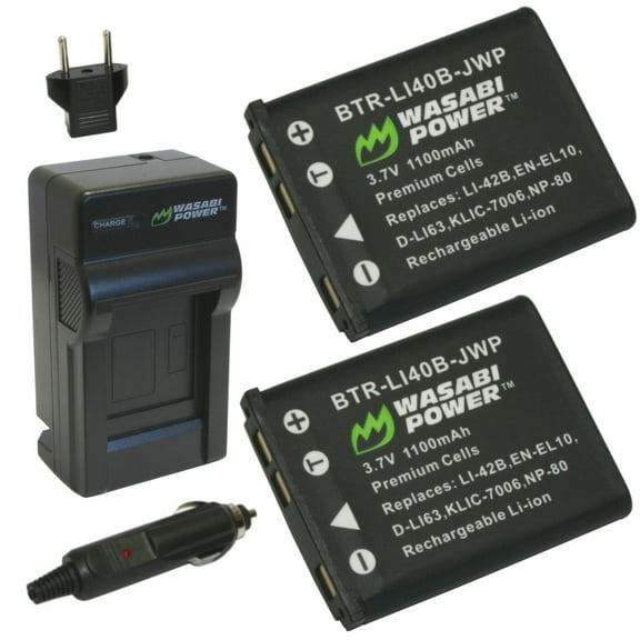 Wasabi Power Battery (2-Pack) and Charger for Fujifilm NP-45, NP-45A, NP-45B, NP-45S