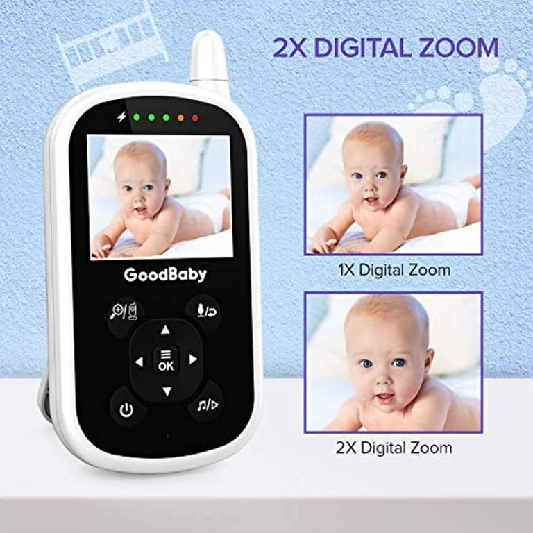 Goodbaby Video Monitor with Camera and Audio, Auto Night Vision, Two-Way Temperature Monitor, VOX Mode, Lullabies, 960ft Range and Long Battery Life -