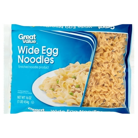 (4 pack) Great Value Wide Egg Noodles, 16 oz (Best Noodles For Laksa)