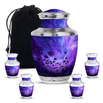 Yatskia Purple Daisy Urn for Ashes for Women, Memorial Keepsake Urns for Human Ashes Adult Man, Decorative Urns for Human Ash, (Tasty 10 Inch and 3 Inch)