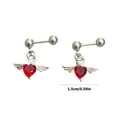 thumbnail image 3 of Steel Winged Heart Earrings Modern Minimalist Styles Ear Studs Comfortable Wear All Day Long Jewelry for Sensitive Skin, 3 of 8