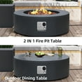 thumbnail image 5 of UPHA 42-inch Outdoor Propane Round Fire Pit Table 50000 BTU Iron Gas FirePit for Outside Patio with Tank Cover, Removable Lid, Lava Rocks, Rain Cover, Grey, 5 of 10