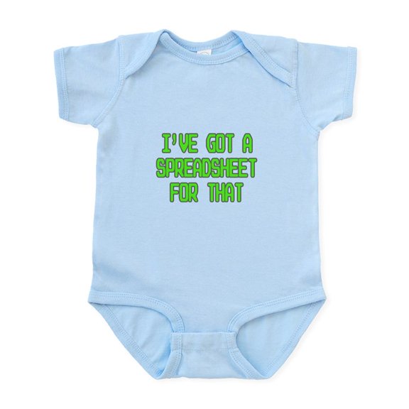 CafePress - Spreadsheet Body Suit - Baby Light Bodysuit, Size Newborn - 24 Months
