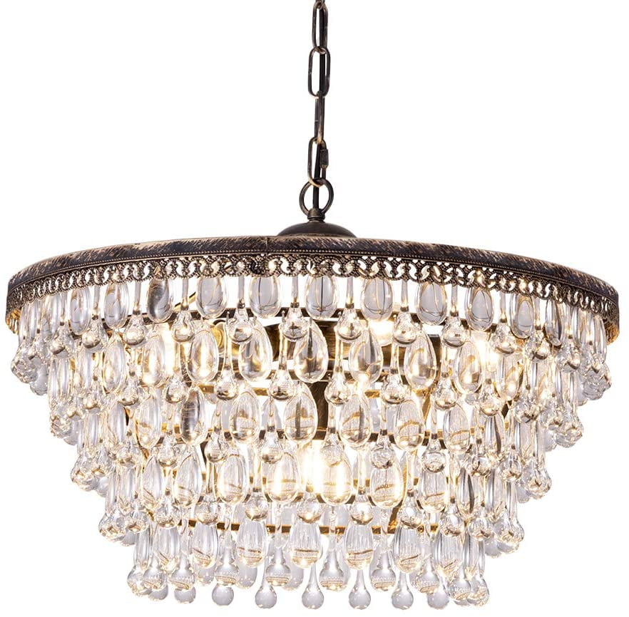 Crystal Chandelier 6 Light 5 Tiers, Small Crystal Chandelier For Foyer