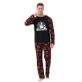 thumbnail image 1 of Argulvti Halloween Pajamas for Family Glow In The Dark Castle Print Long Sleeve Tops + Pants Set Fall Sleepwear, 1 of 7
