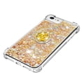 thumbnail image 4 of Funda para iPhone SE 2022/2020 con Brillo Líquido Flotante, Purpurina, Parachoques y Anillo Giratorio Soporte, 4 of 5