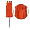 thumbnail image 4 of Patiojoy 15' Outdoor Solar LED Patio Double-Sided Market Umbrella Orange, 4 of 9