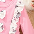 thumbnail image 6 of Girls Elephant Long Sleeve Dress Splicing Ruffles Bowknot Dresses for Toddler Girls Casual Party Winter 1-6T, 6 of 7