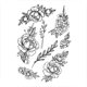 thumbnail image 1 of 1 hoja 3D Big Rose Peony Flower Girls falso temporal yeacher Etiqueta engomada del tatuaje, 1 of 5