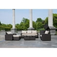 thumbnail image 1 of 6pcs Wicker Patio Sofa Set Outdoor Chat Sets With Drawer Table with Storage Box by Moda Furnishings,Brown, 1 of 2