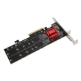 thumbnail image 1 of Dual M.2 PCIE NVMe Adapter Card, PCIe Bifurcation Function Dual NVMe PCIe Adapter Practical  for Desktop PCs, 1 of 7