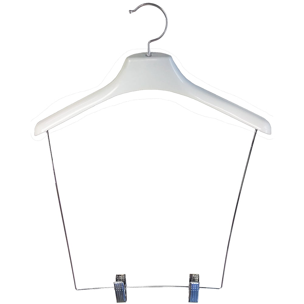 INTERNATIONAL HANGER HeavyDuty White Plastic Contour Display Hanger