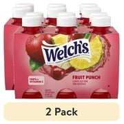 (2 pack) Welch's Fruit Punch Juice Drink, 10 fl oz On-the-Go Bottle (Pack of 6)