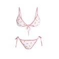 thumbnail image 3 of Summer Print Reversible Triangle Halter Bikini Sets, Women's 4th Of July Hotdog Print Summer Swimsuit 2-in-1 Bathing Suit, 3 of 4