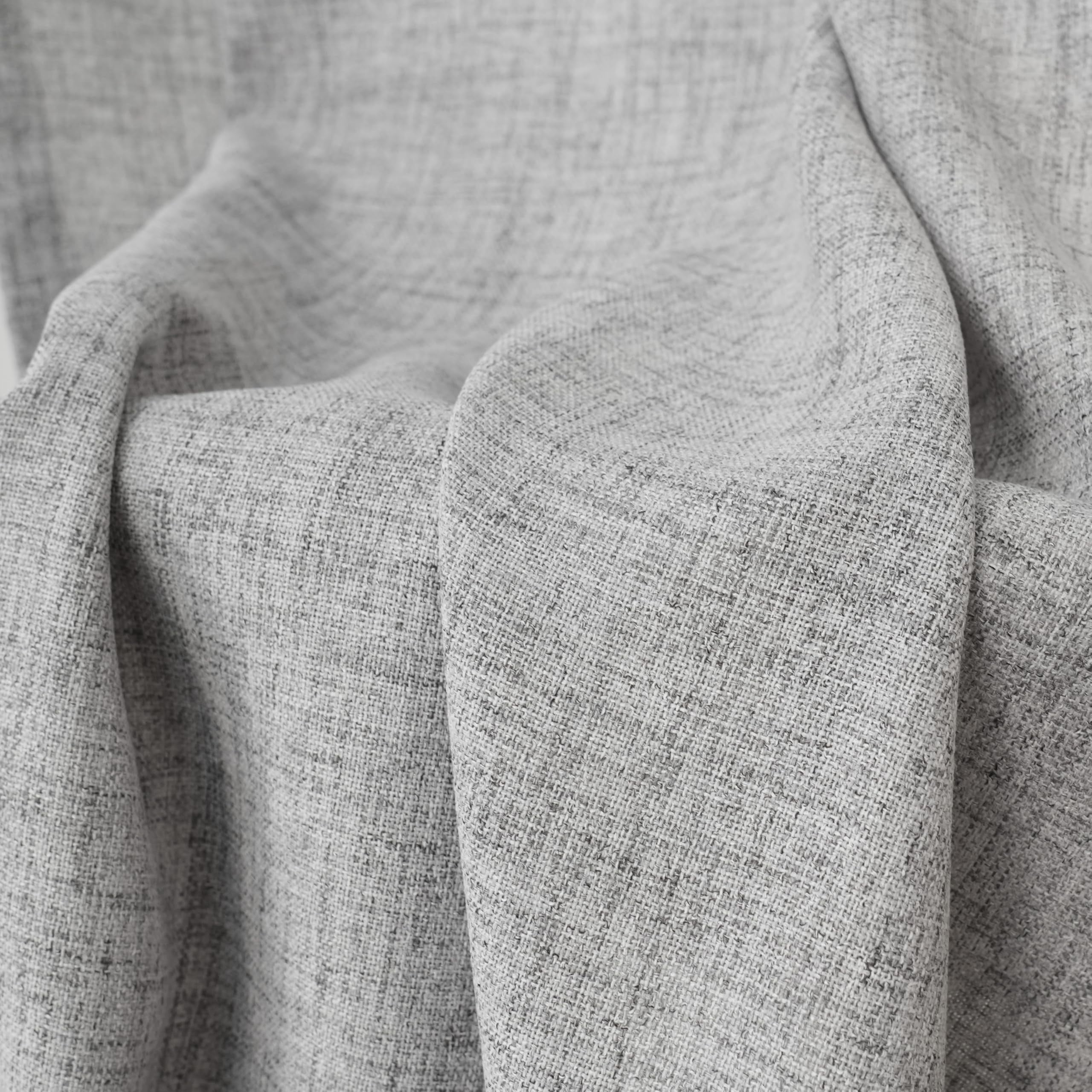 DriftAway Gray Linen Curtains 108 Inches Long for Living Room Thick Semi Sheer 2 Panels Farmhouse 3 Inch Rod Pocket Back Tab Boho Rustic Light Filtering Window Drapes for Bedroom Privacy Assured
