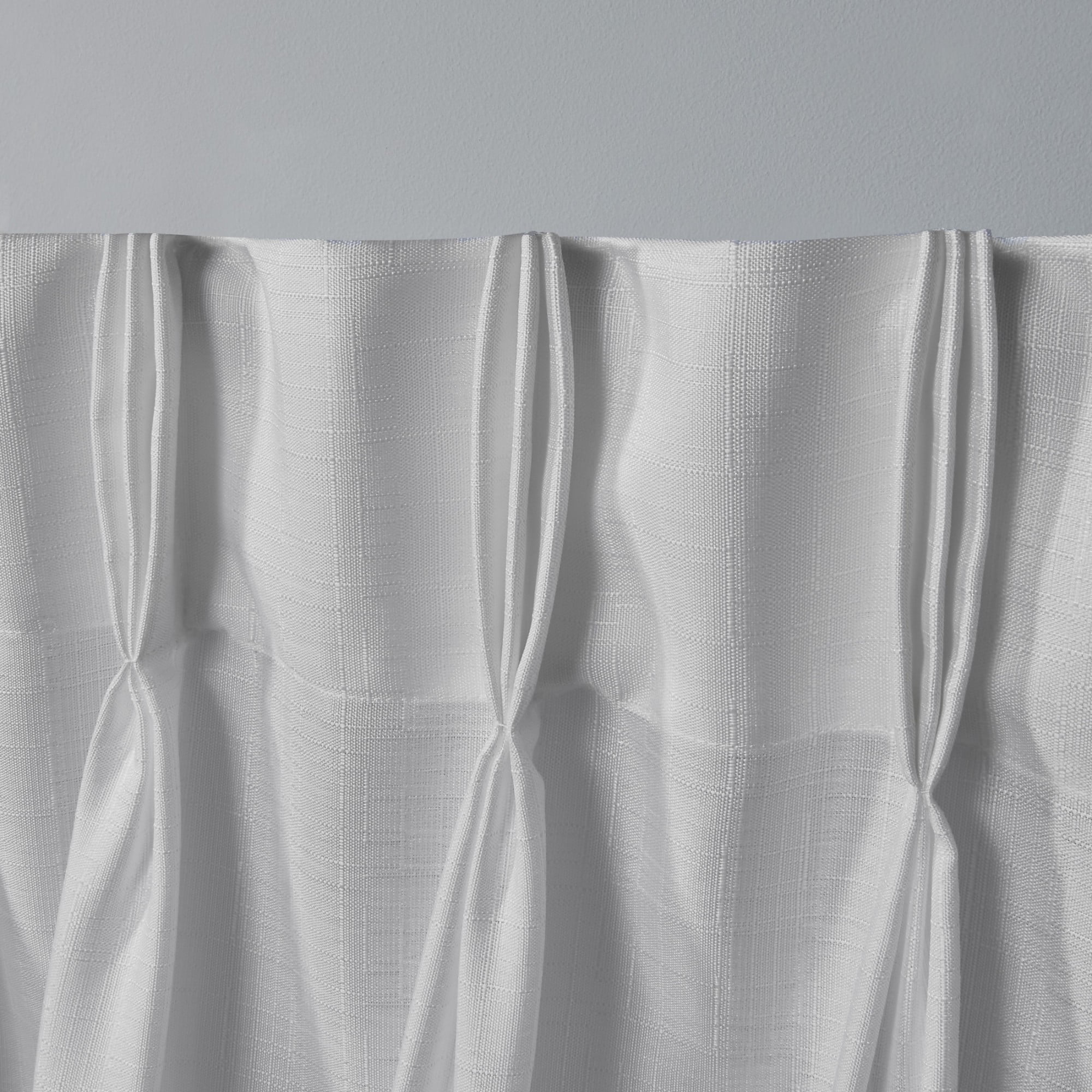 Exclusive Home Loha Light Filtering Pinch Pleat Curtain Panel Pair, 96" Length, Winter White