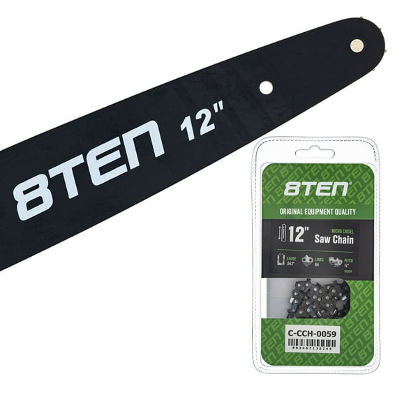 8TEN 12" Chainsaw Bar & 2 Chains .043 1/4 64DL for Stihl MK1010469