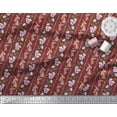 thumbnail image 2 of Soimoi Red polyester Crepe Fabric Leaves & Azalea Floral Print Fabric By the Yard 42 Inch Wide, 2 of 3