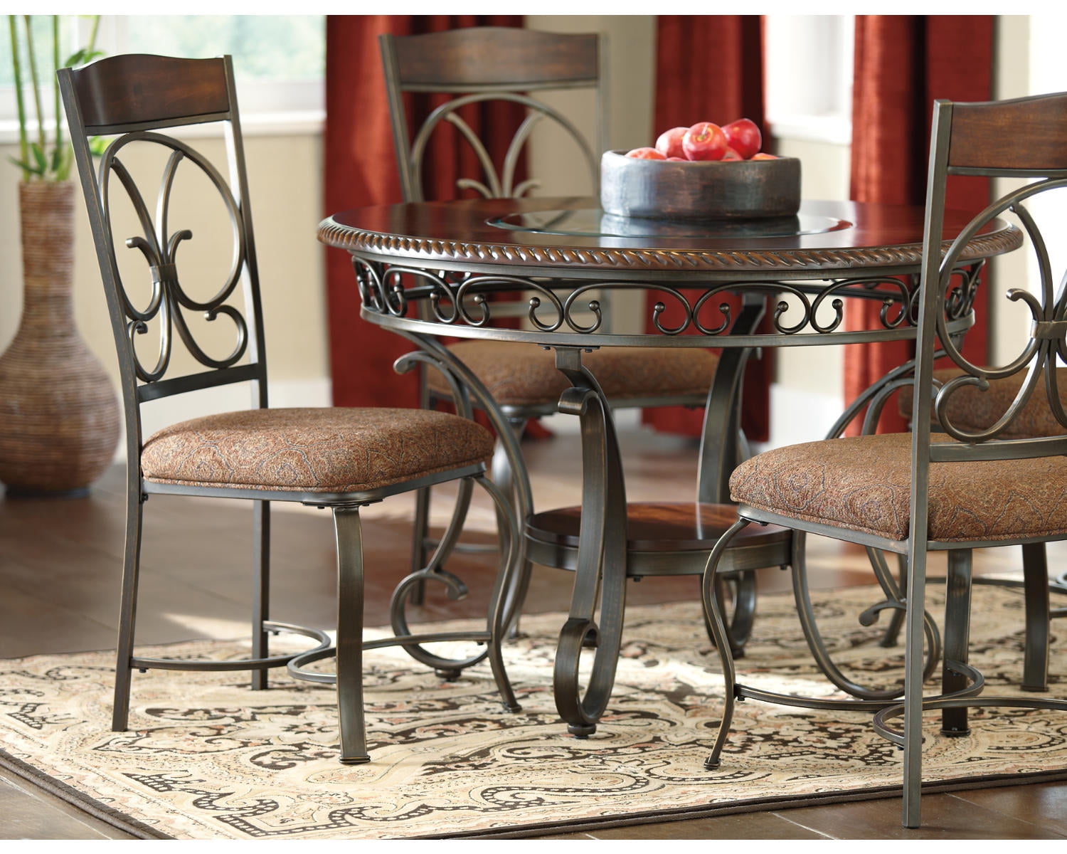 Glass dining table ashley furniture deals