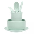 thumbnail image 1 of Luzkey 3x6x Wheat Straw Dinnerware Set Unbreakable Cups Plates for RV Toddlers Kids Green, 1 of 8
